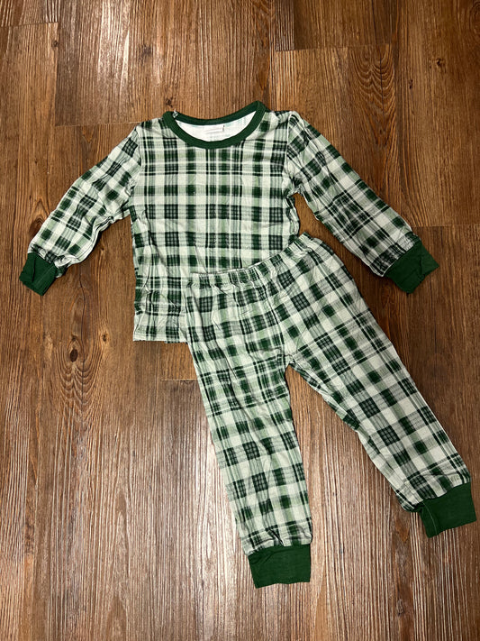 Long Sleeve Green Plaid Bamboo