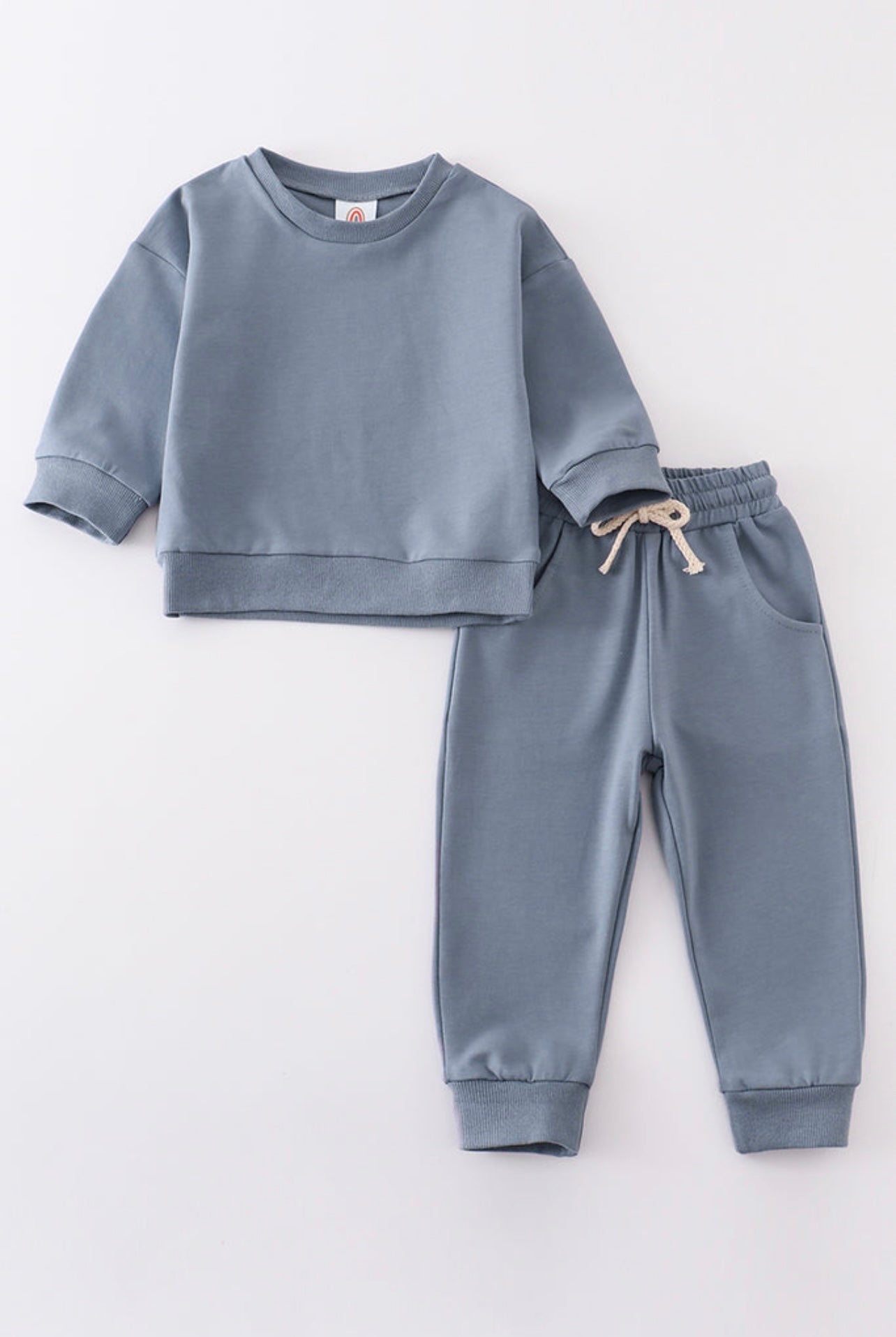 Charcoal Blue Jogger Sweatshirt Set