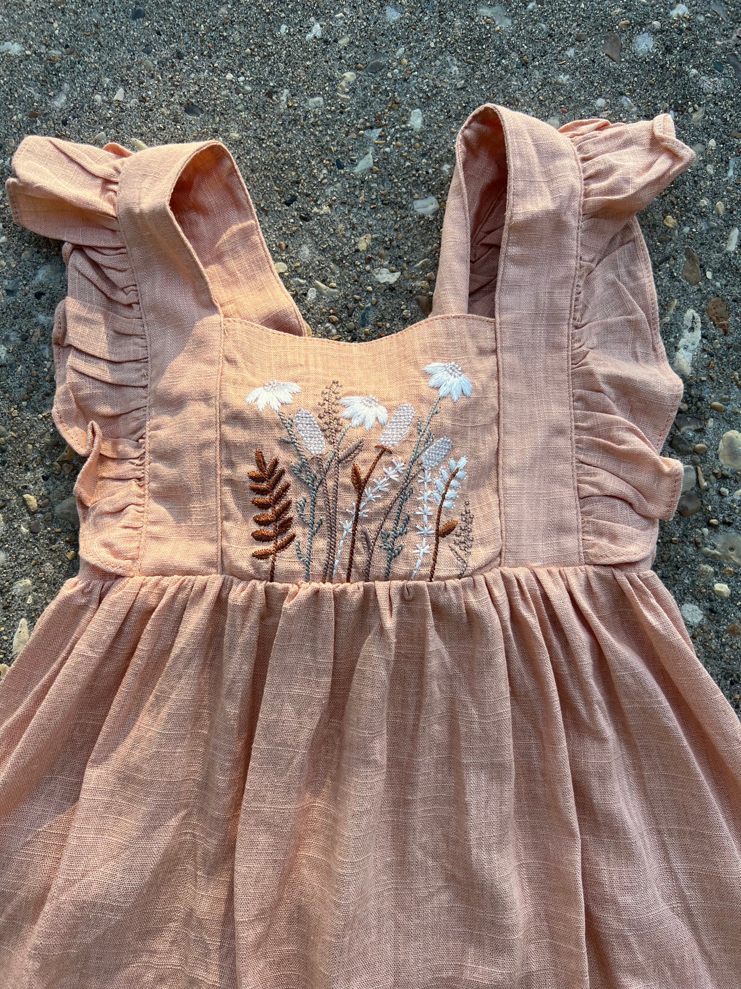Blush Floral Linen Dress