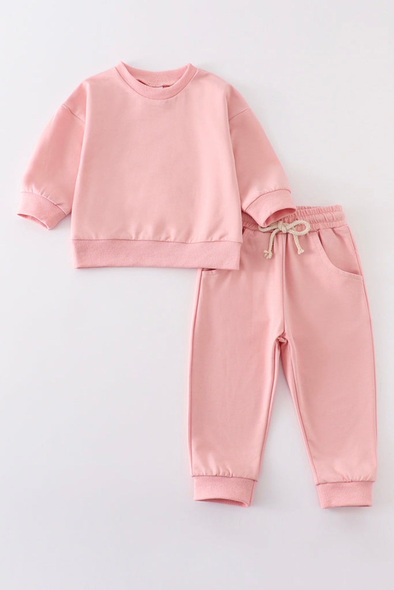 Peach Jogger Sweatshirt Set