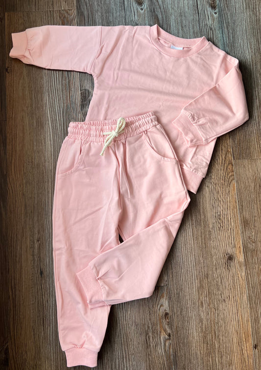 Peach Jogger Sweatshirt Set