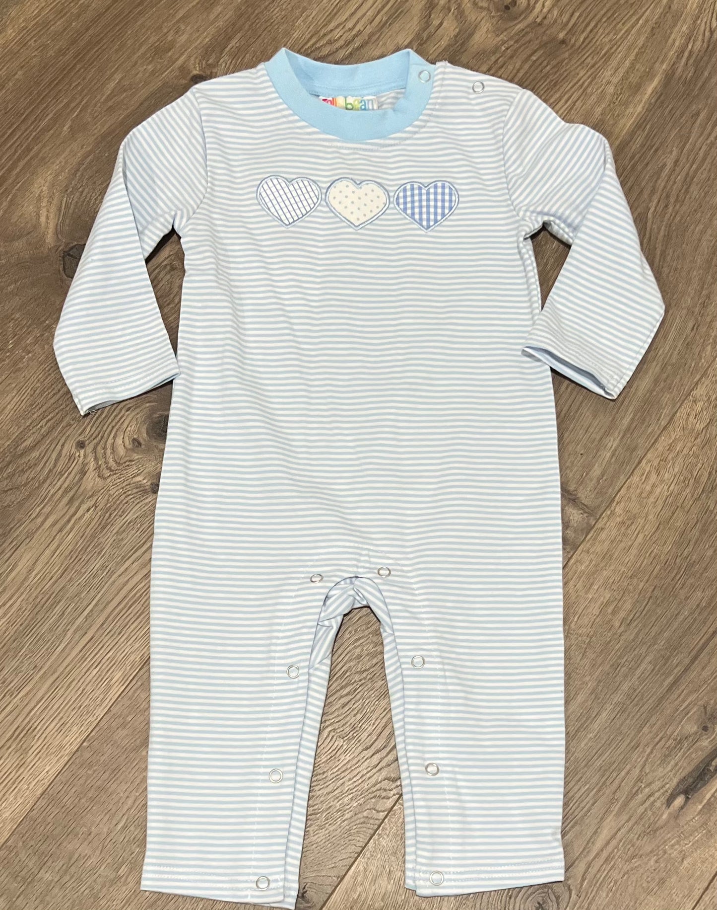 Valentines Blue Hearts Romper