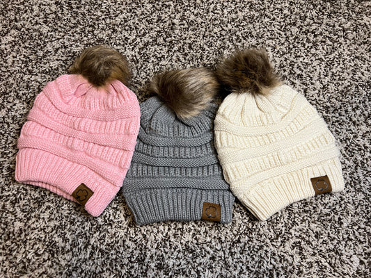 Beanie with Detachable Pom Pom