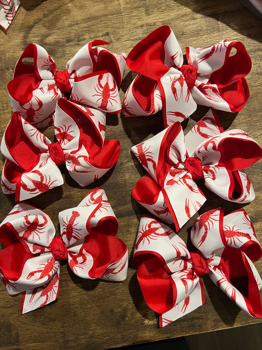 Crawfish 6 Inch Hair Bow