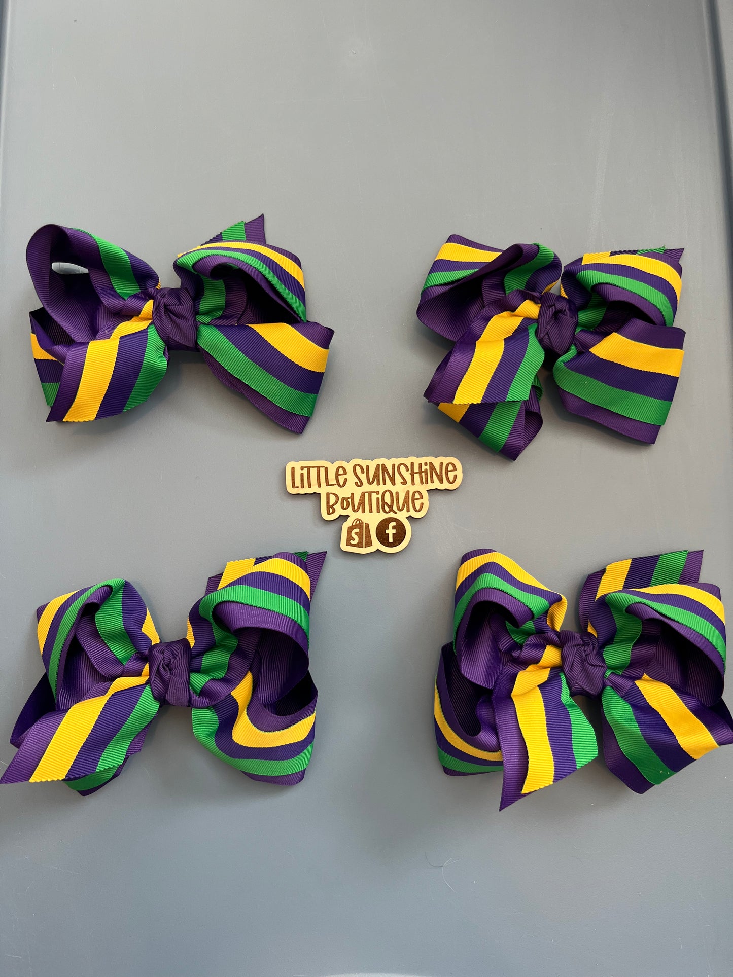 Purple Mardi Gras Hair Bow