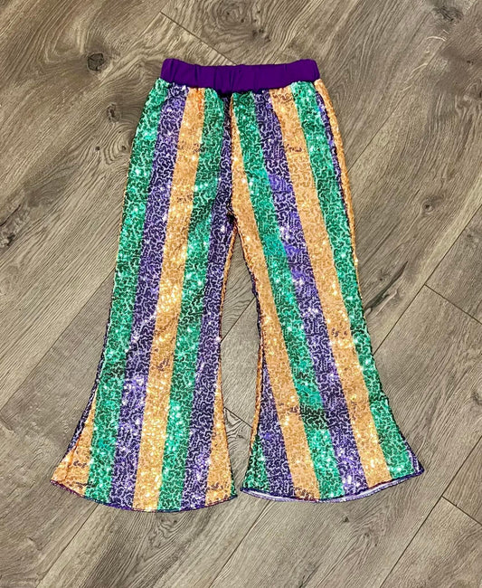 Mardi Gras Sequin Striped Pants