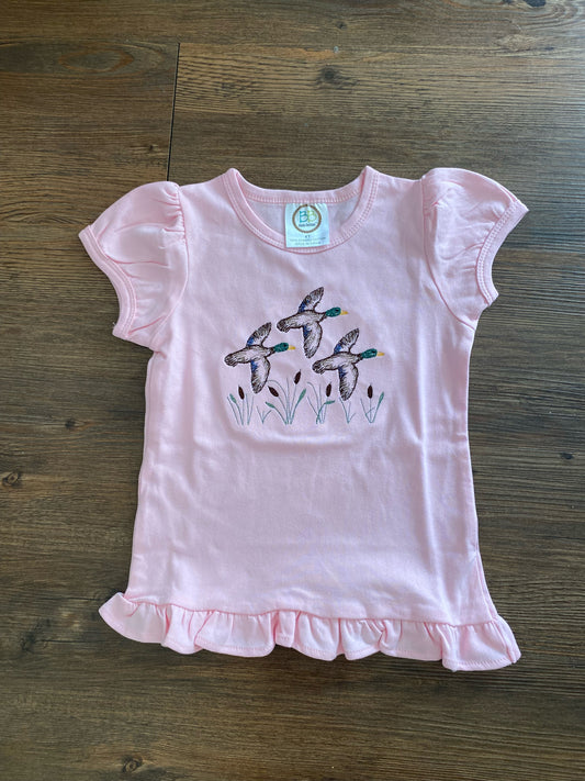 Girls Pink Mallard Top